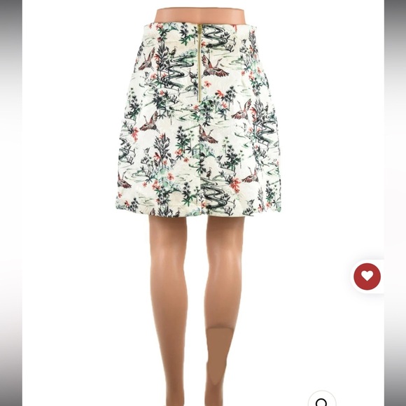 H&M Jacquard A Line Floral Print Skirt Women Size 12 US - Picture 2 of 6